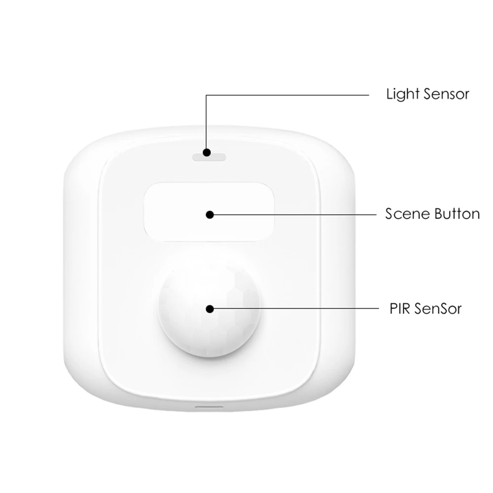 Tuya Zigbee Wifi Mini PIR Motion Sensor Smartlife APP Control Human Movement Detector with Light Sensor Scene Switch Function