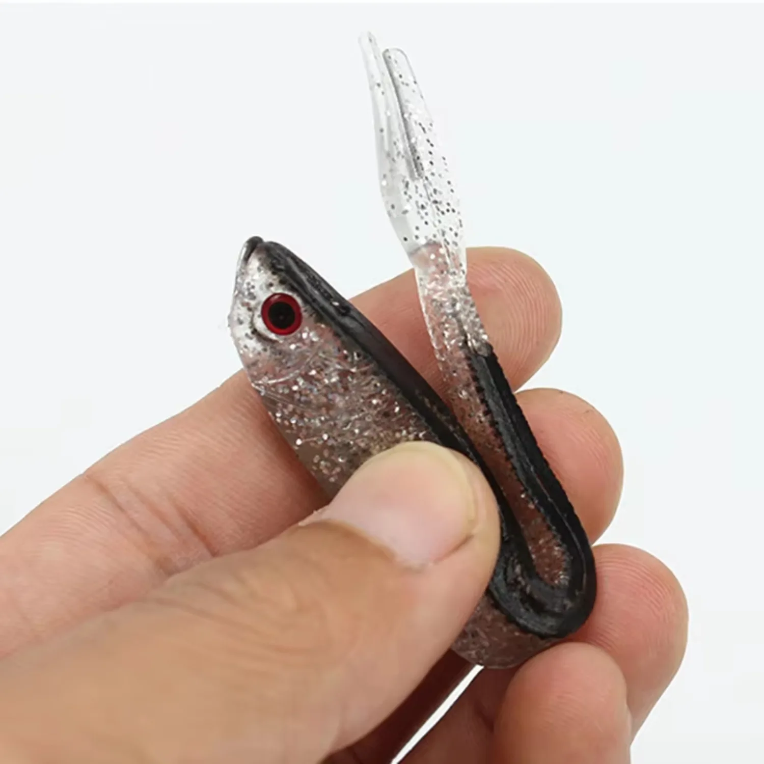 

14pcs Fork Tail Soft Fishing Lure 10cm 3.7g Silicone Minnow Swimbait Lifelike Action for Bass Pike Trout Freshwater Saltwater