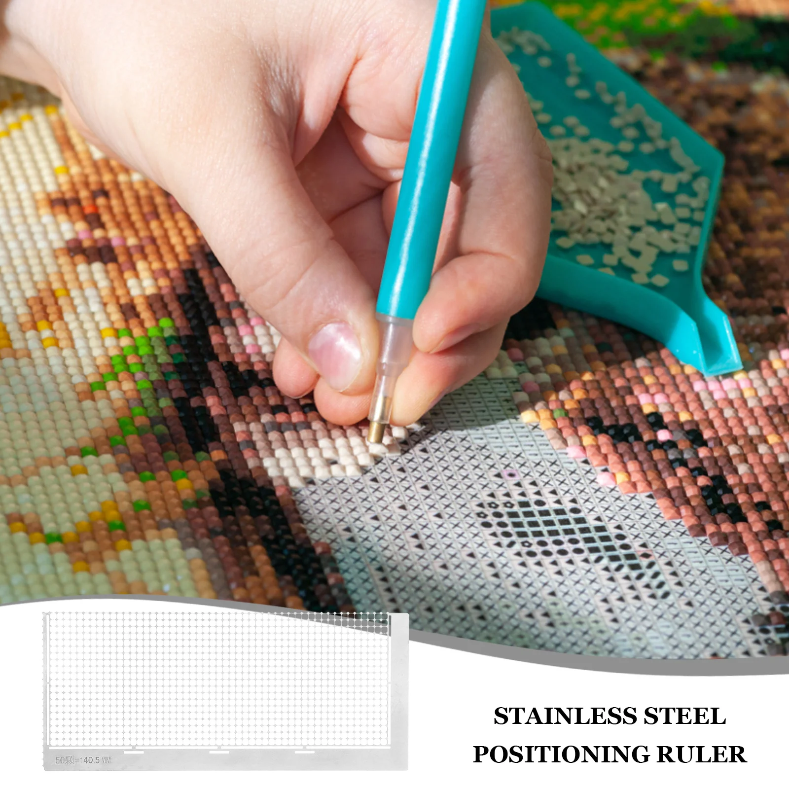 Stainless Steel Diamond Dotting Ruler Precision Mesh 1020 Grids DIY Rhinestone Embroidery Painting Craft Tool Grid Art Tool
