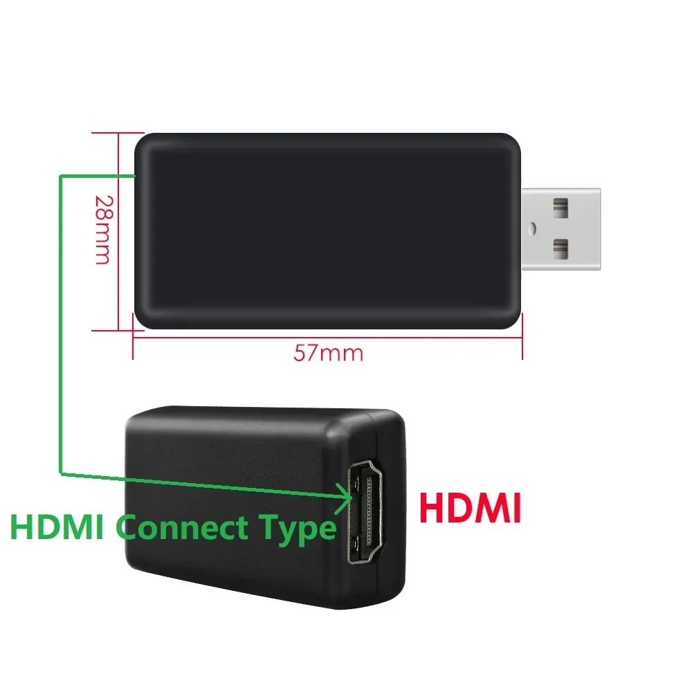 USB naar CVBS RCA video-uitgang adapterbox HDMI-interface aansluiten op monitorweergaveapparaat voor Android-radio auto-accessoires