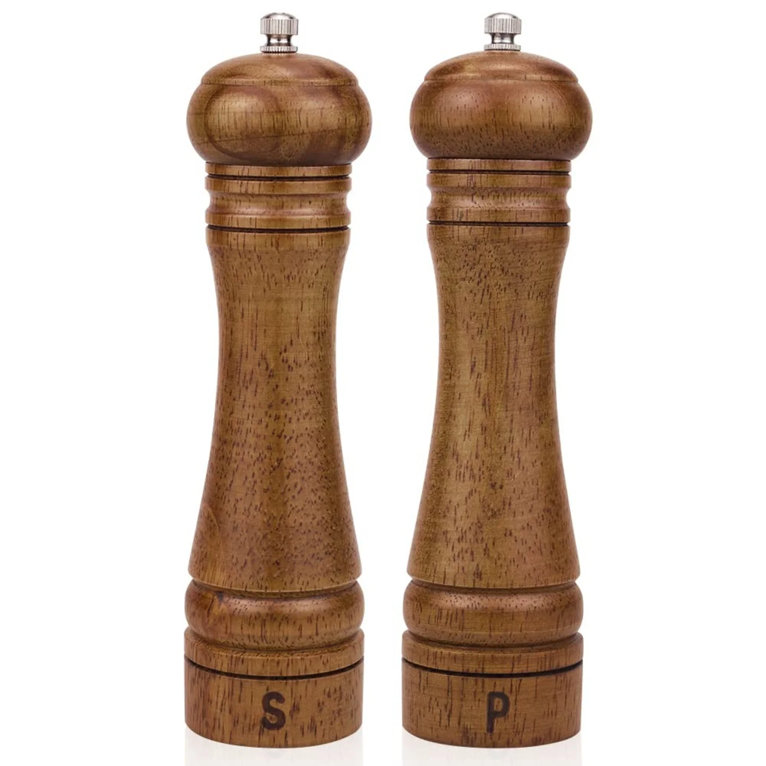 

Wooden Salt and Pepper Grinder Set - Brown - 8 inches - 2Pack - 560g - Wood Material - 23*11*6 Size - Adjustable Ceramic Rotor