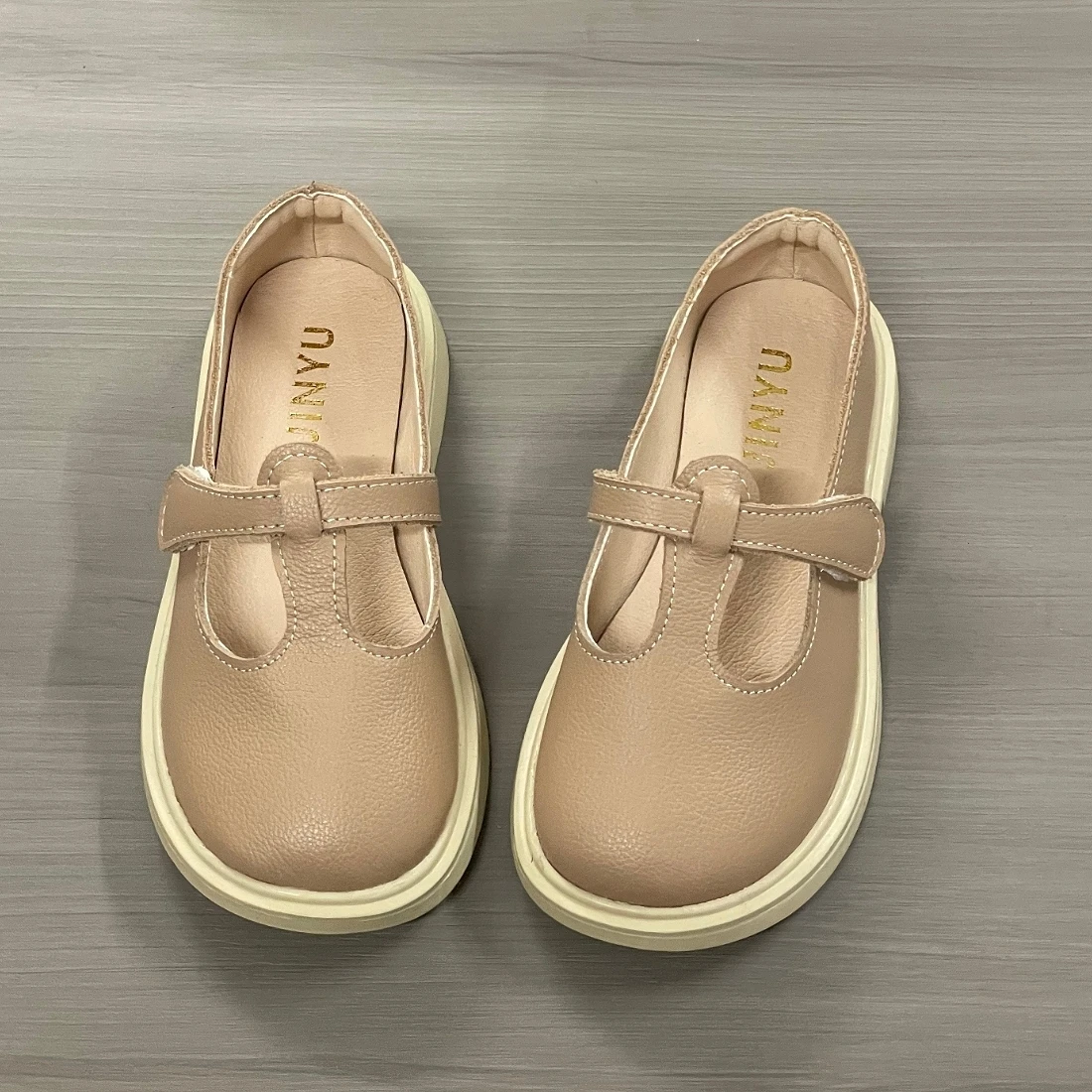 Jinyu New Arrival High Quality Princess Shoes Breathable Sandals Summer Real Leather Girl Women's Shoes Fashion Apricot