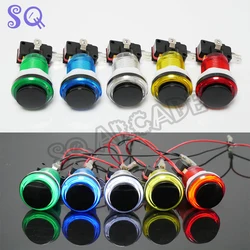 33mm Transparent Plated Illuminated Push Button ArcadeLed Micro Switch 5V/12V Power With Microswitch