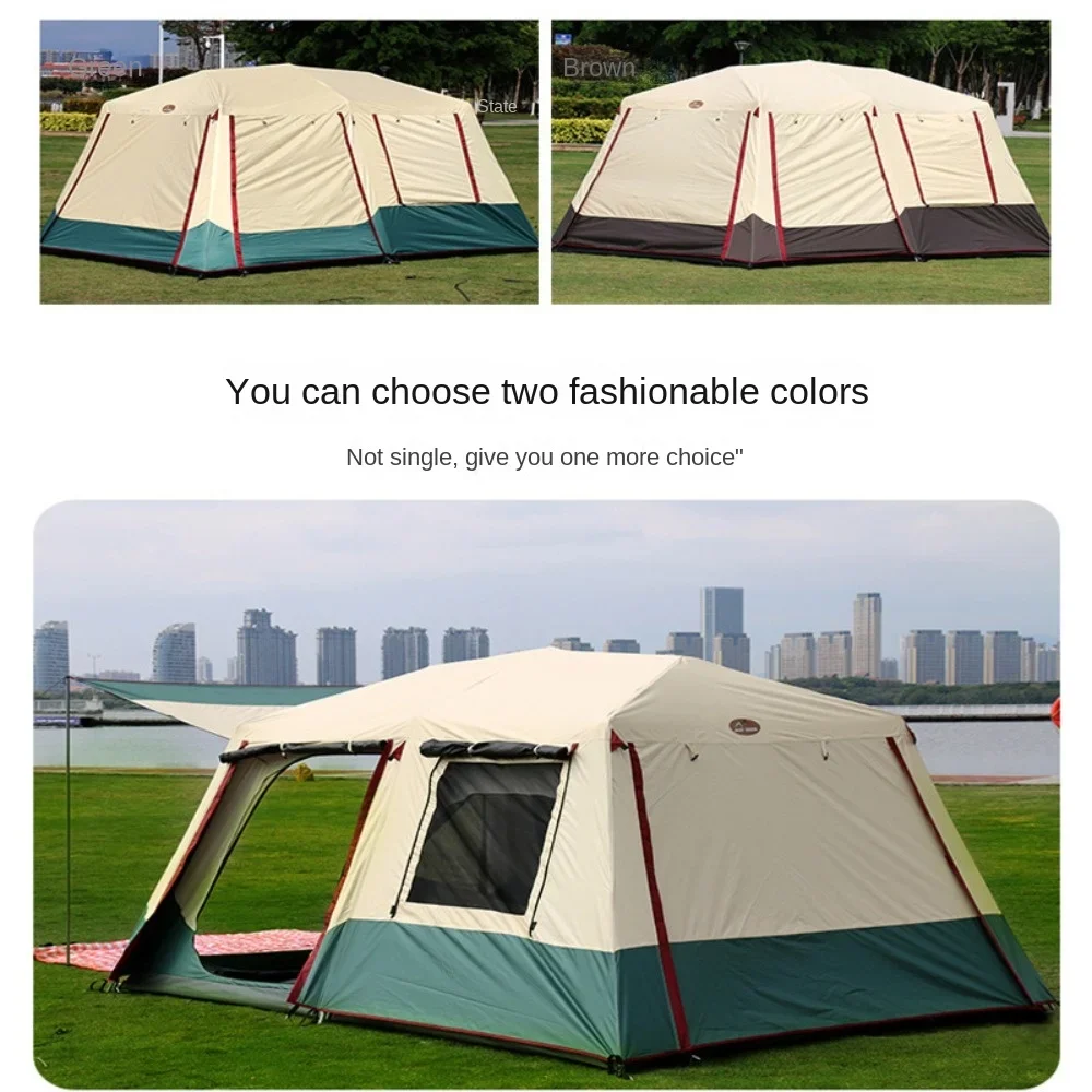 Ant tribe outdoor authentic padded vinyl two-bedroom and one-bedroom automatic aluminum pole double-layer rainstorm-proof campin