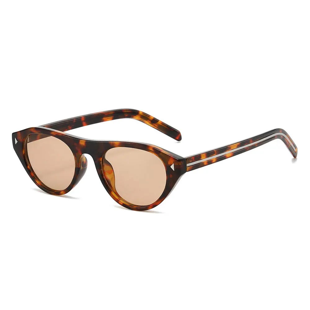 2026 Neue heiße kleine Cat-Eye-Sonnenbrille für Damen – Vintage Dreieck-Nieten-Cateye-Sonnenbrille für elegante Damen in Leoparden- und Schwarztonen