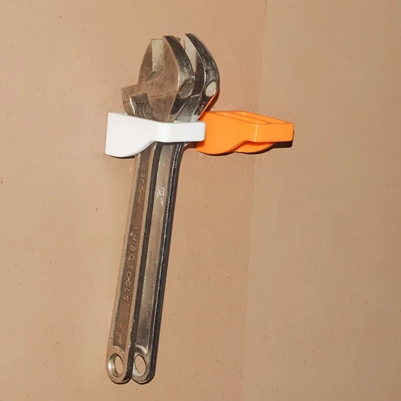Double Slot Adjustable Wrench Storage Rack Plastic Wall Mount Tool Holder Garage Workshop Tool Organizer