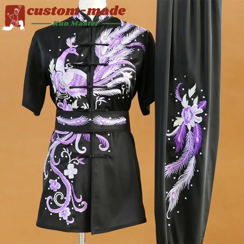 

Униформа для боевых искусств на заказ, костюм кунг-фу с вышивкой дракона, длинный кулак южного кулака, усиленный для соревнований по форм кунг-фу