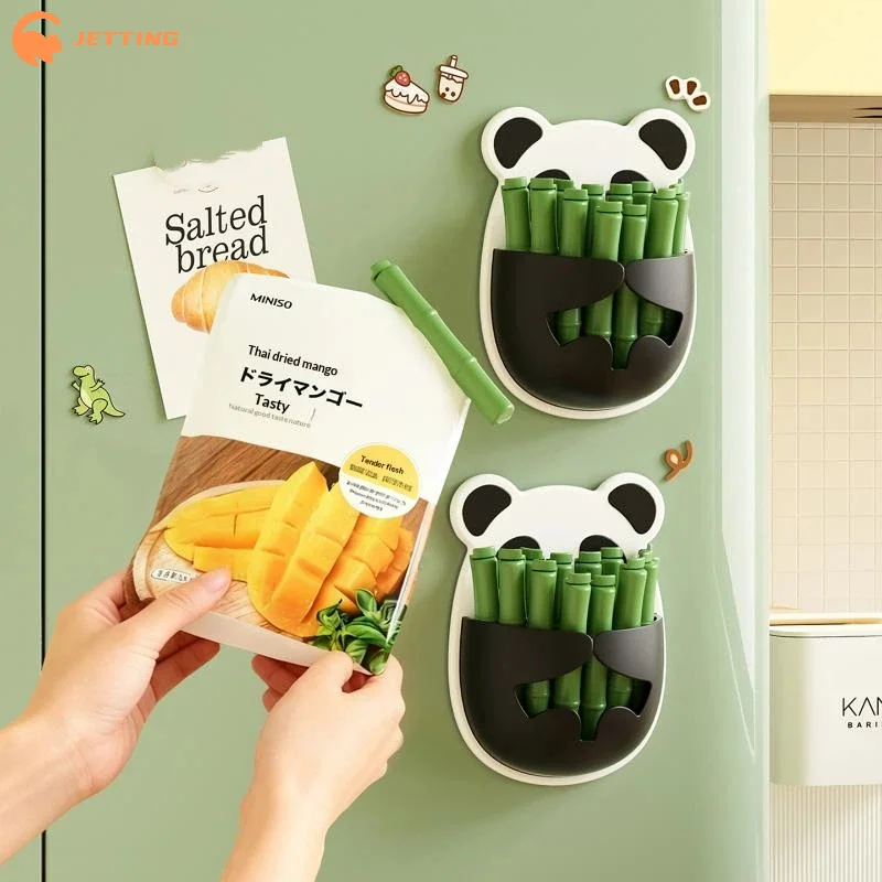 (New) 12PCS Panda Food Clips Snack Bags Sealing Clamps Wear-resistant Sealer Fresh Bread Condiments Storing Clamp Kitchenware