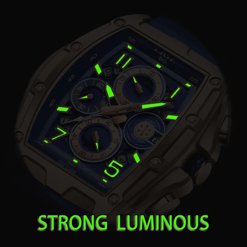 Reloj Hombre موضة رجال الأعمال الساعات العسكرية الرياضية كوارتز ساعات المعصم مقاوم للماء التقويم مضيئة كرونوغراف رجل ساعة