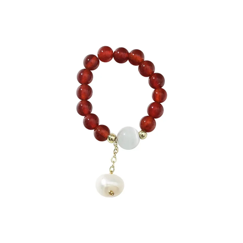 Neue Ankunft Trendy Natürliche Achat Opal Stein Süßwasser Perle 14K Gold Gefüllt Weiblichen Ring Schmuck Für Frauen Geburtstag geschenke – Detail 8