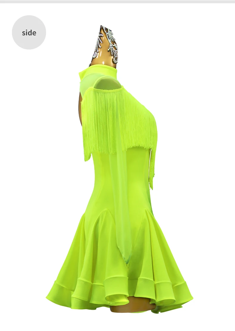 Erwachsenen-Latin-Tanzkleid Damen-Röcke Bühnenbekleidung Mädchen Elegante Party-Tanzkleidung 2026 Sportkostüm Abendkleid mit Fransen – Detail 10