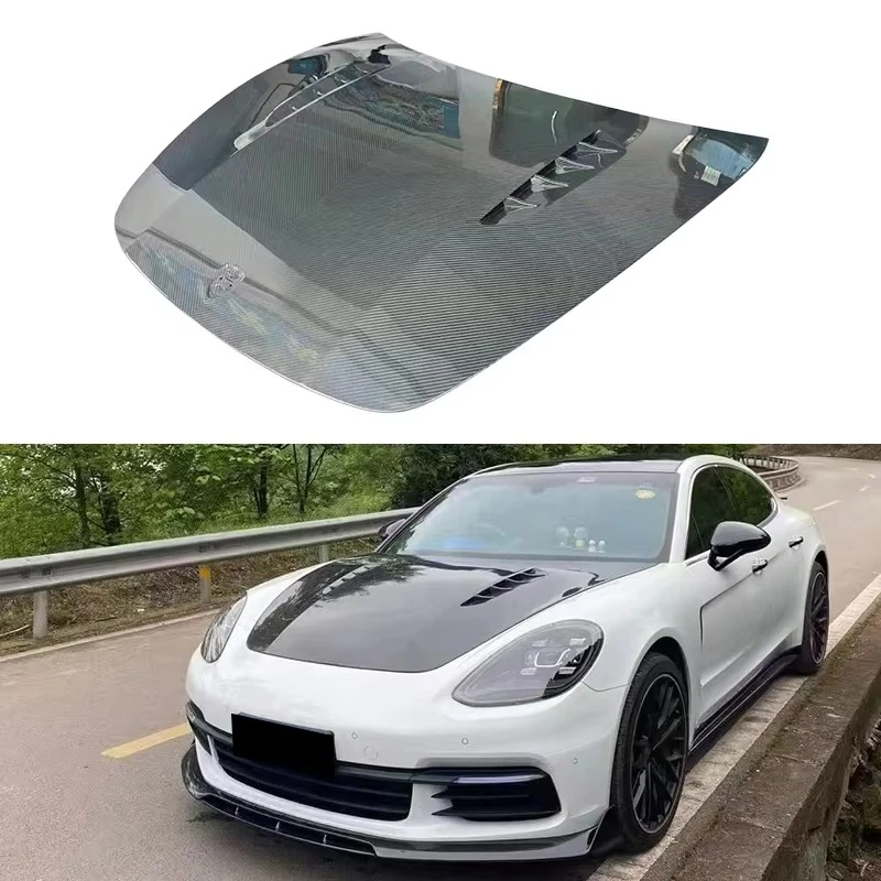 Good Quality Dry Carbon Fiber Front Hood for Porsche Panamera 971 Upgrade to MSY Style Facelifts Lid Bonnet Replacement