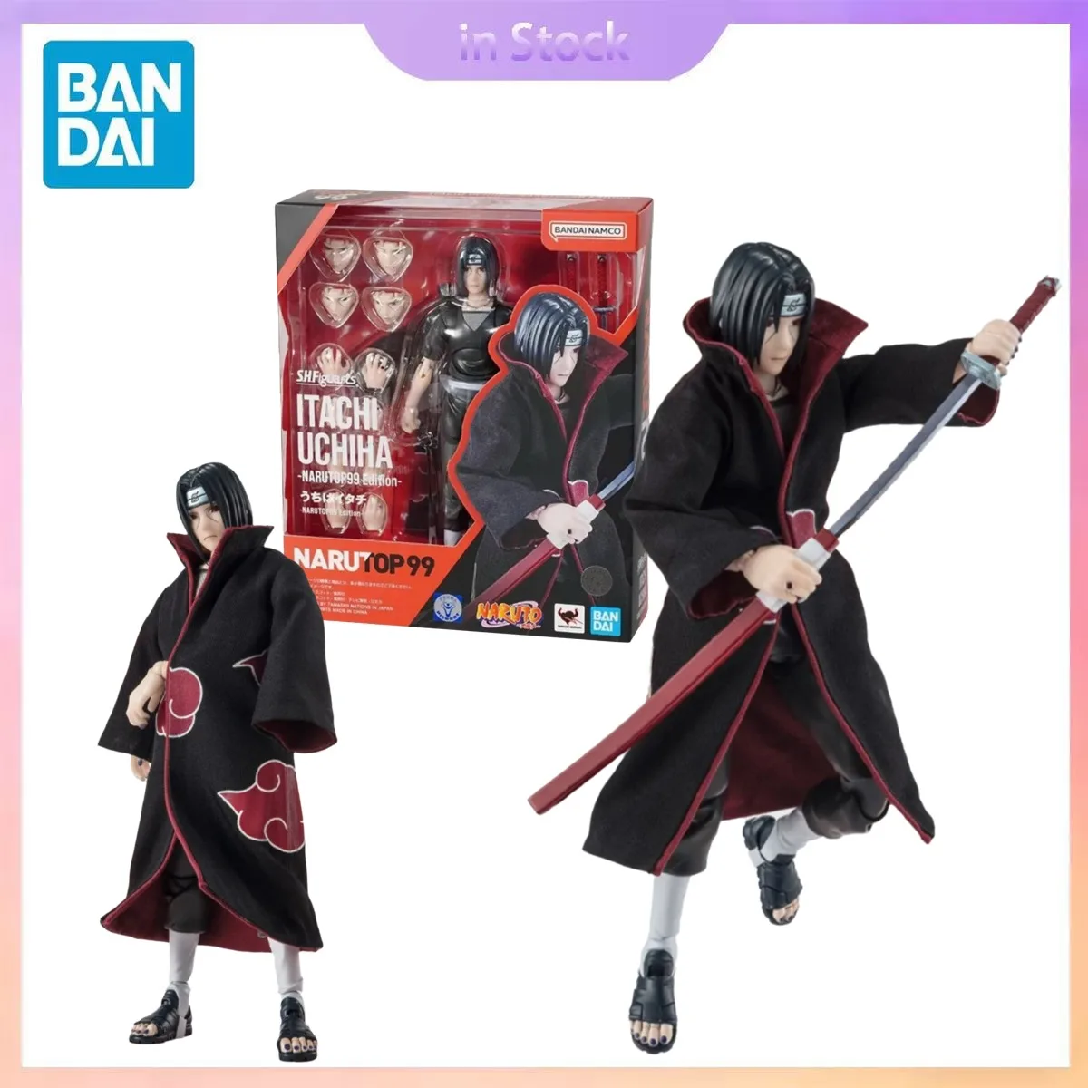 

Original Bandai Genuine In Stock SHF Uchiha Itachi NarutoP99 Naruto Anime Collection Action Figure Model Kit Gift for Boy girl