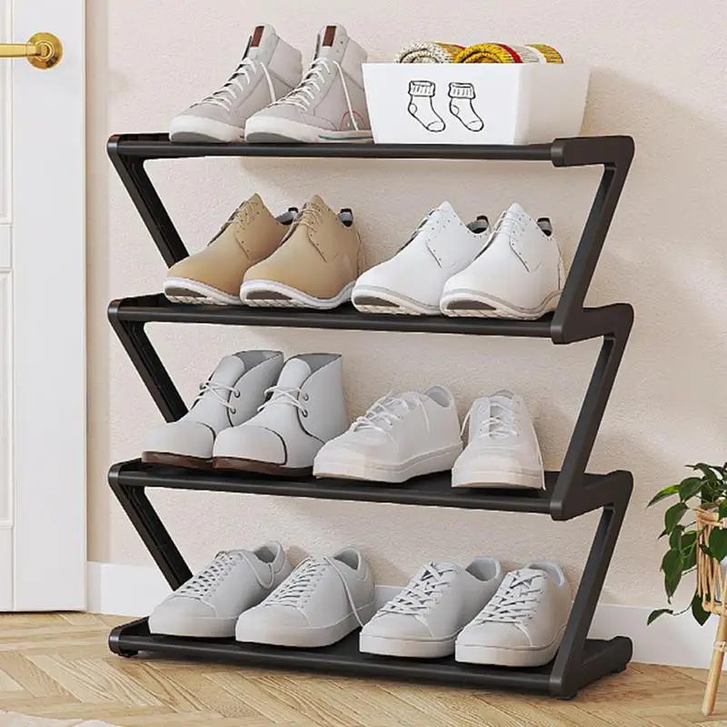 Shoe Shelf Multi Tier Z Shaped Rack Multifunctional Household Dormitory Sneaker Shelf Multi Tier Assembled Z Shaped Shoe Rack