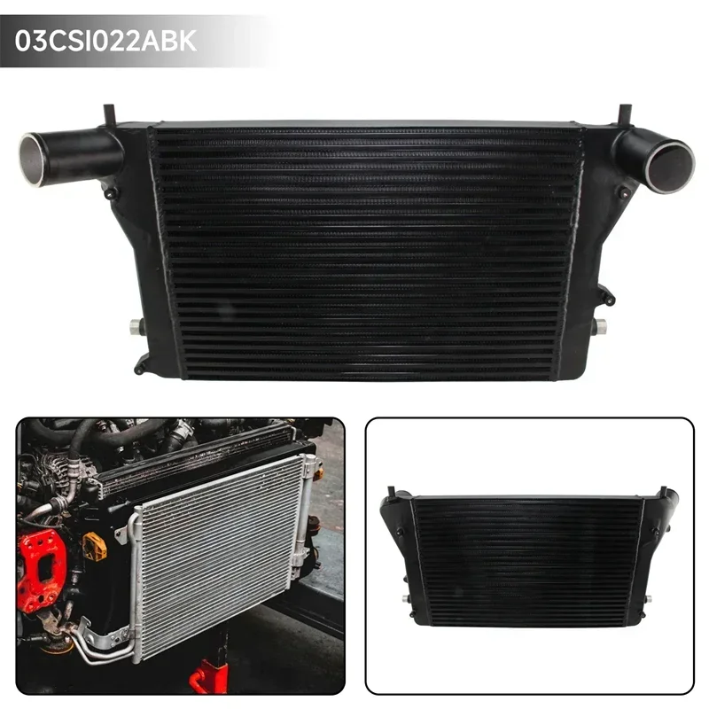 Front Mount FMIC Intercooler  MK5 Gen.2 MK6 VW Golf GTI Jetta 2006-2010 Black/Silver