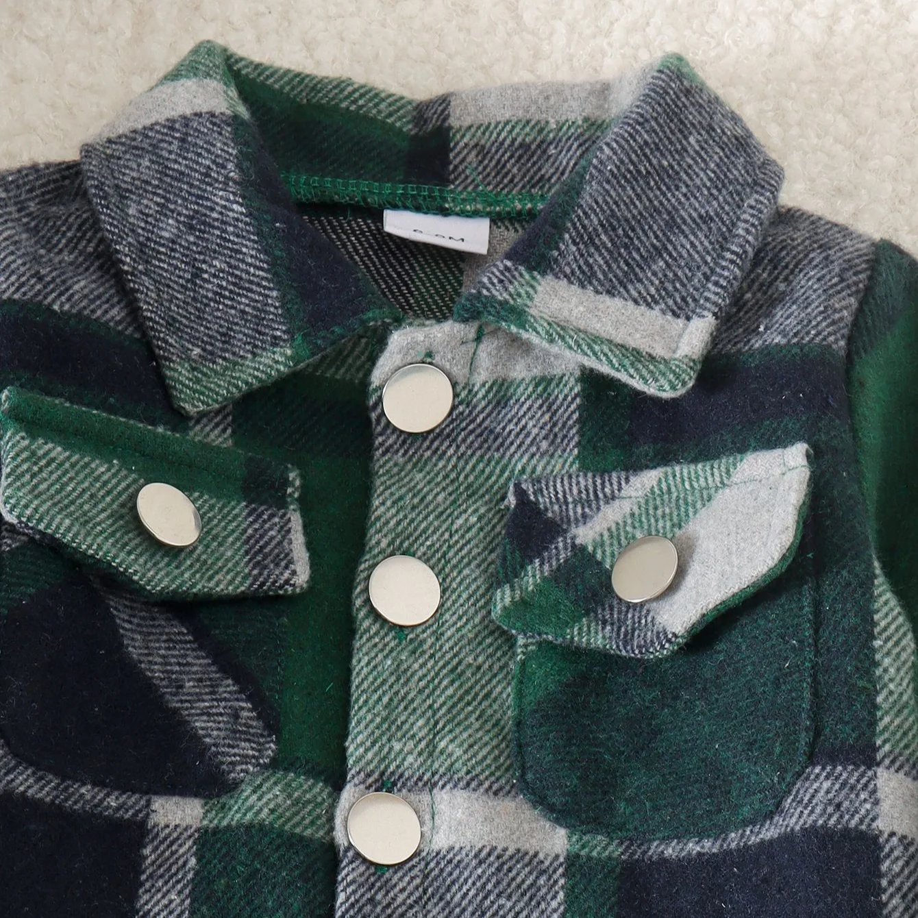 2026 European American Kids Spring Fall Unisex Baby Set New Plaid Shirt Long Sleeve Coat Vintage Jeans Two Piece Set