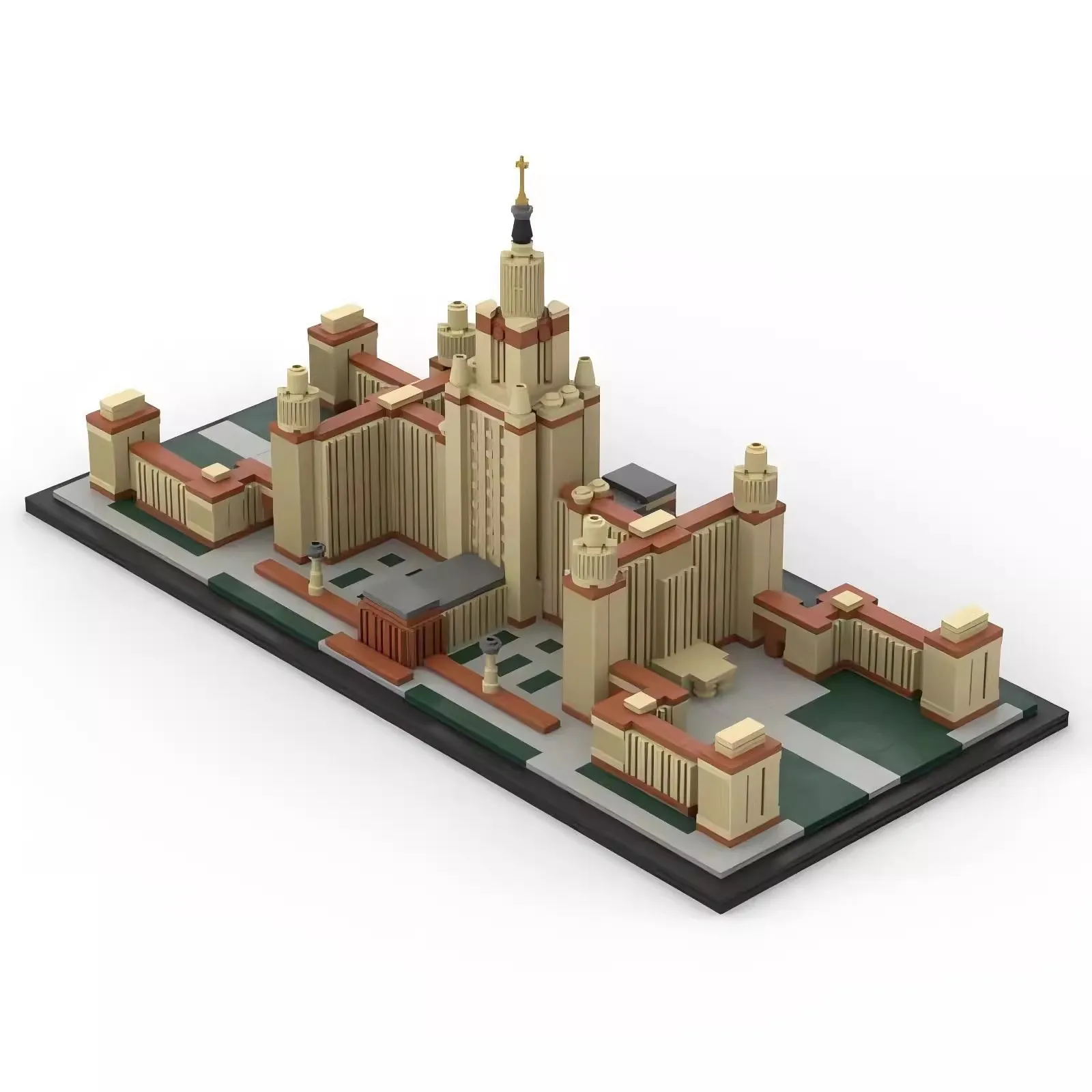 BrickexhausMOC House Druonosov décennie s de construction, Université d'État de Moscou, City Skyline Architecture, Street View Sets, Jouets pour adultes, Cadeau