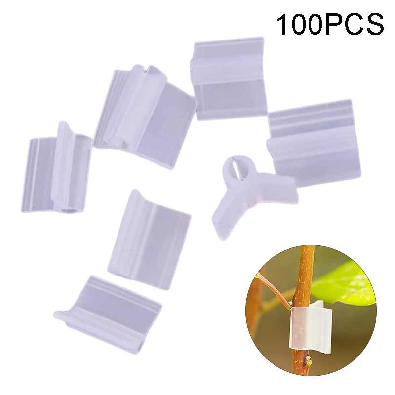 100Pcs-pack Garden Flower Plant Vine Seedlings Grafted Branches Clip Connector Fasteners Plastic Clips Garden Tool