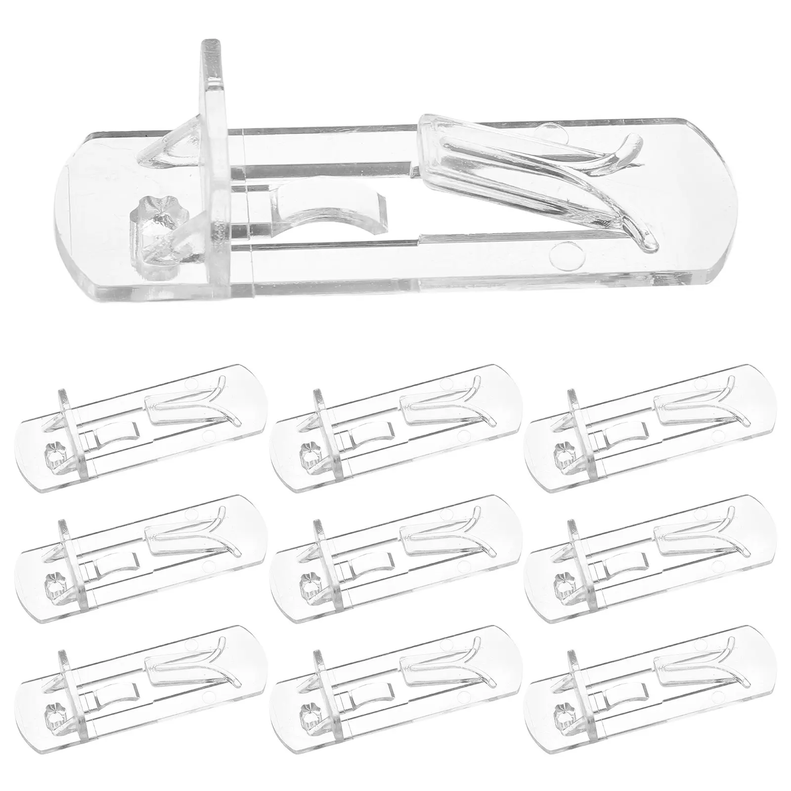 

10Pcs Plastic Shelf Supports Clear Transparent Cabinet Shelf Pins Adjustable Locking Clips for Kitchen Bookshelf Storage