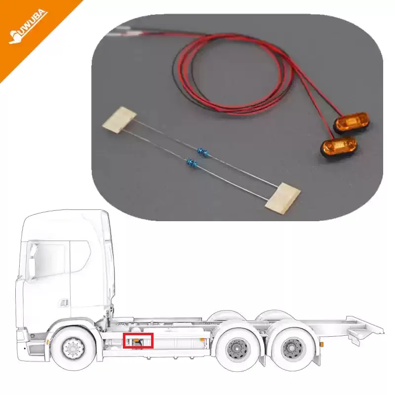 JUWUBA 2pcs LED 3V Position Light The Width/Warning Lamp for 1/14 Tamiya RC Truck Tipper for SCANIA 770S 56368 VOLVO LESU Car