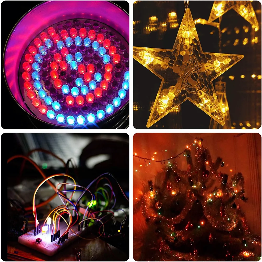 10pcs 8mm LED-Diode mehrfarbig RGB Fast Flash LED super helle Leuchtdioden transparente runde diffuse Blitzlampen