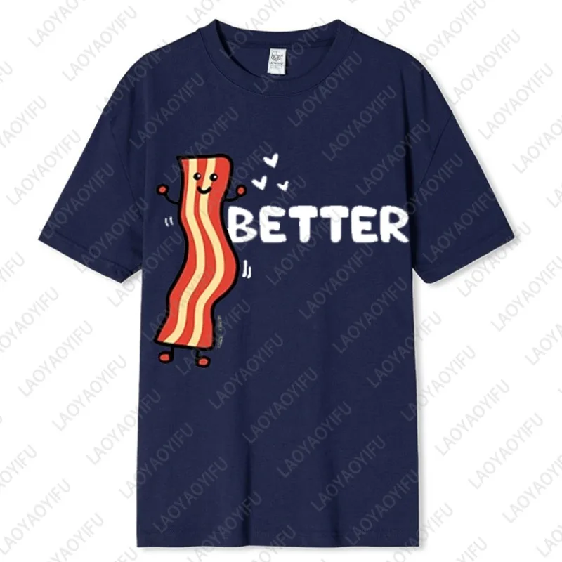 Pareja mejor juntos tocino y huevo Día de San Valentín Camiseta de algodón hombres señoras Unisex regalo perfecto ropa creativa para amantes