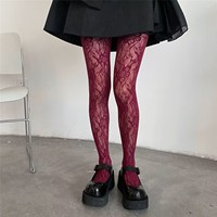 Y2k Gothic Flower Hollow Out Sexy Pantyhose Tights Punk Style Thigh High Stockings Hosiery Sexy Colorful Hollow Out Stocking #