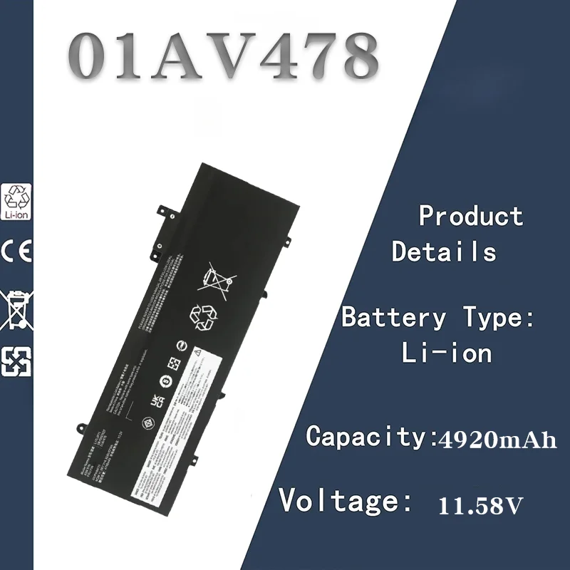 

For Lenovo ThinkPad T480S L17L3P71 Battery | 11.58V 4920mAh | Fits 01AV478/01AV479/01AV480 TP00092A Perfectly