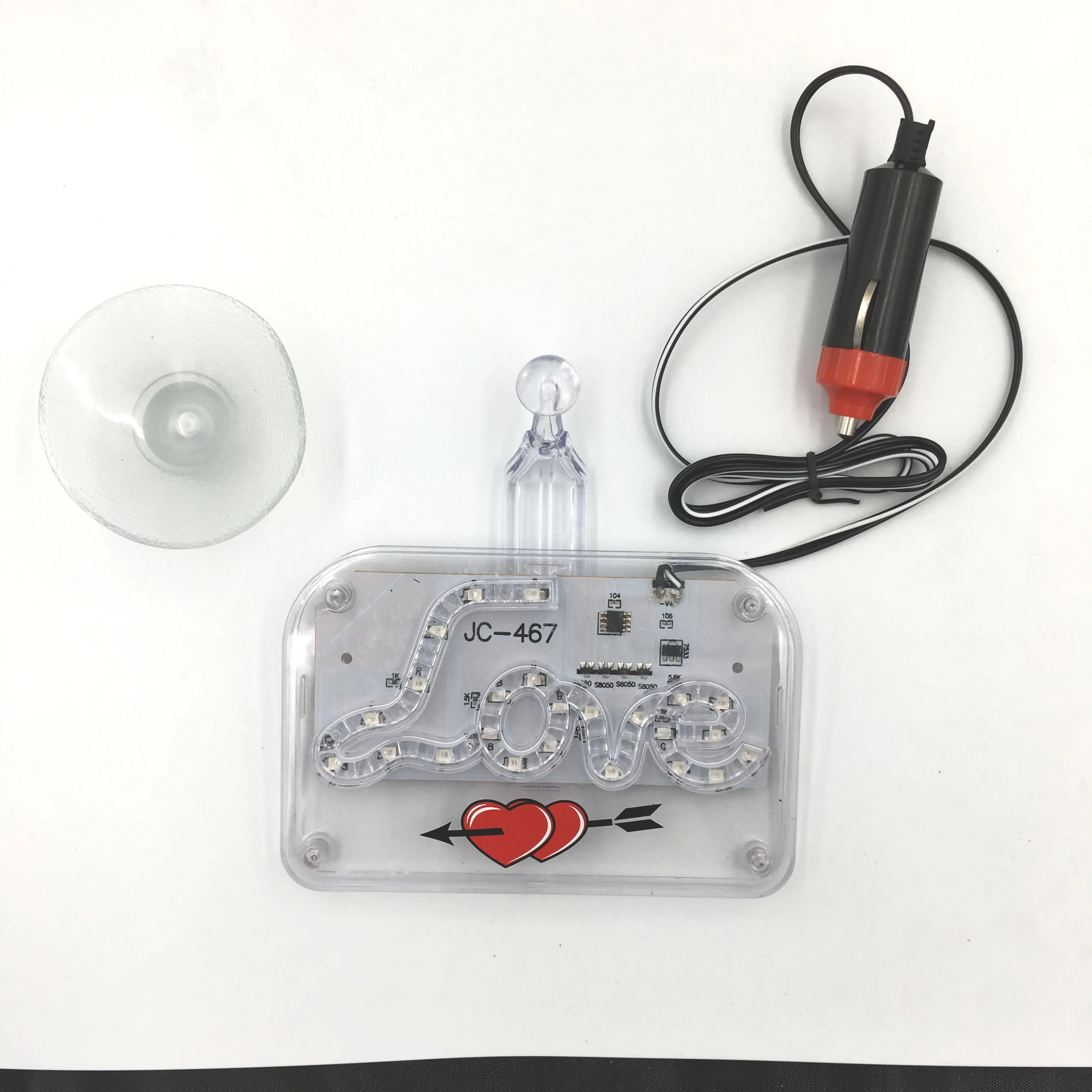 Car LED Atmosphere Ambient Heart Light DJ RGB Colorful Music Sound Lamp Christmas Interior Decorative Suction Up Lamps Love
