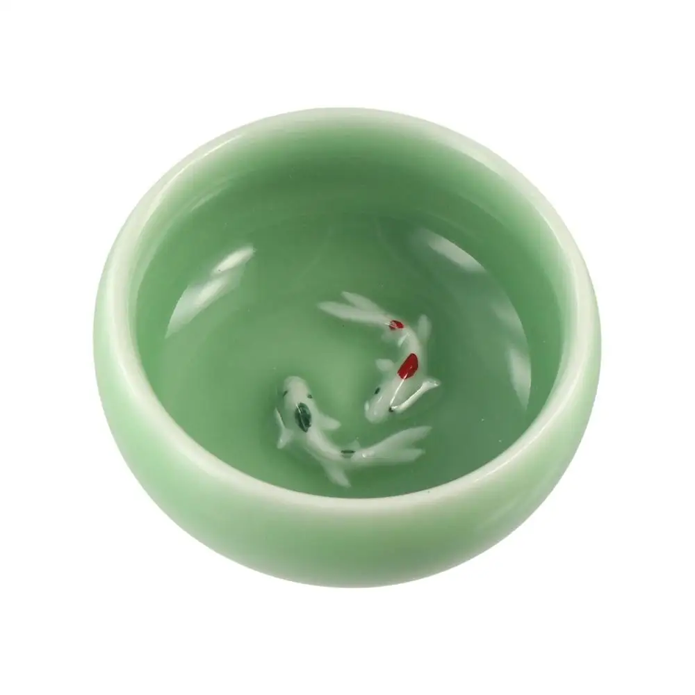 Crackle Golden Fish Celadon Porcelain Teacups 60ml delicate Longquan Tea Cup Bowl Kungfu serviceable Chinese tea cup Gift