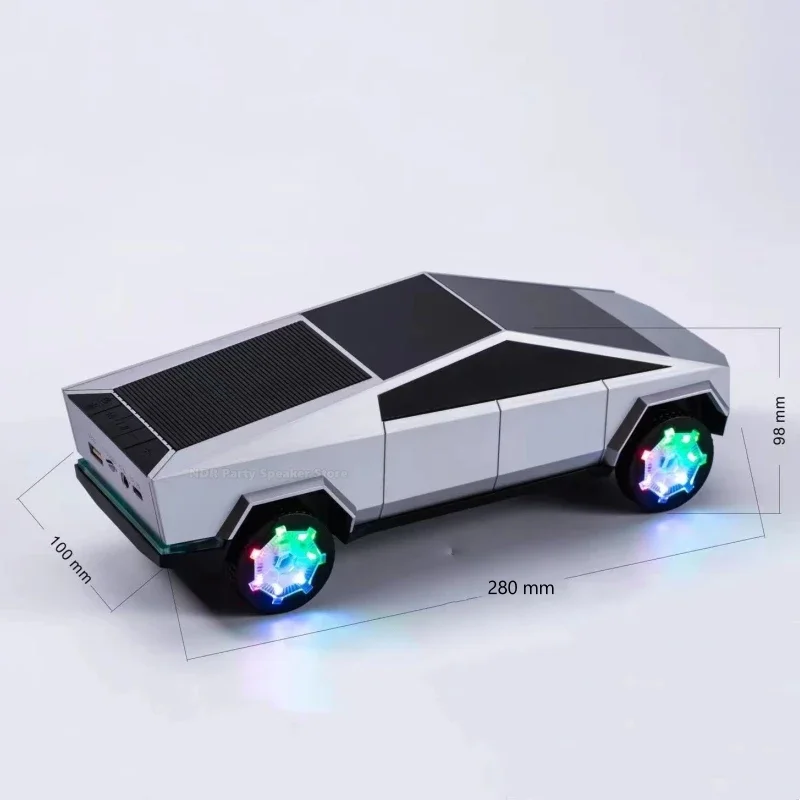 2024 Cybertruck Car Model Wireless Blue-tooth Speaker Stereo Sound Bass Woofer Hifi Music Active BT Gift Car Model Speakers Toy