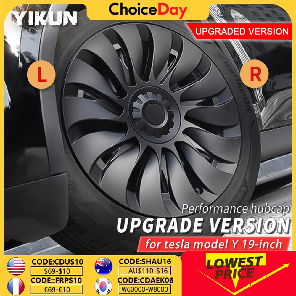 

4PCS Wheel Cover for Tesla Model Y 19 Inch Performance Automobile Replacemen Hub cap Full Rim Cover Car Accessories 2018-2024