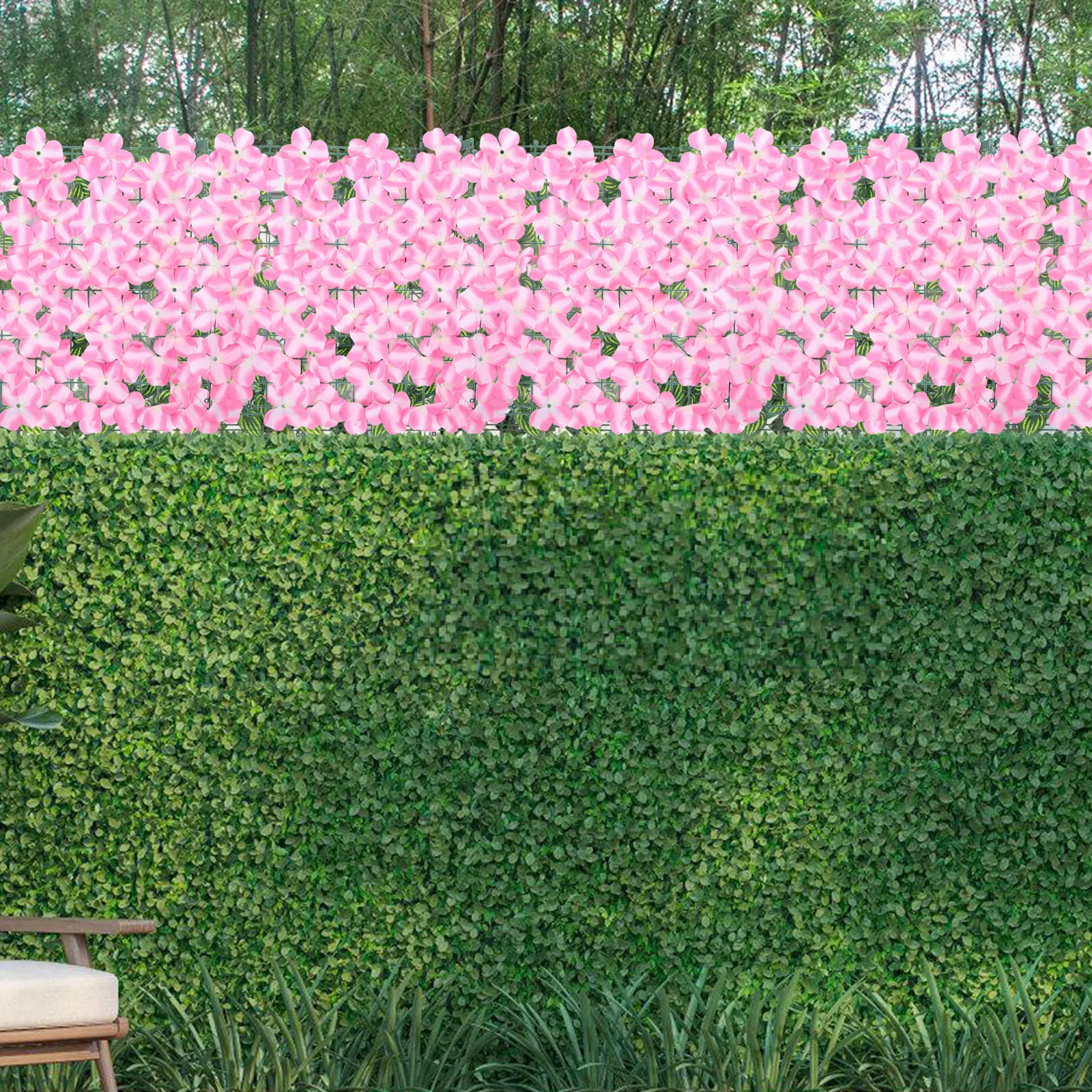 

1pc Lifelike Artificial Plant Wall Durable Fake Flower Fence For Balcony Garden Courtyard Decorative Plant Wall Balcony Privacy