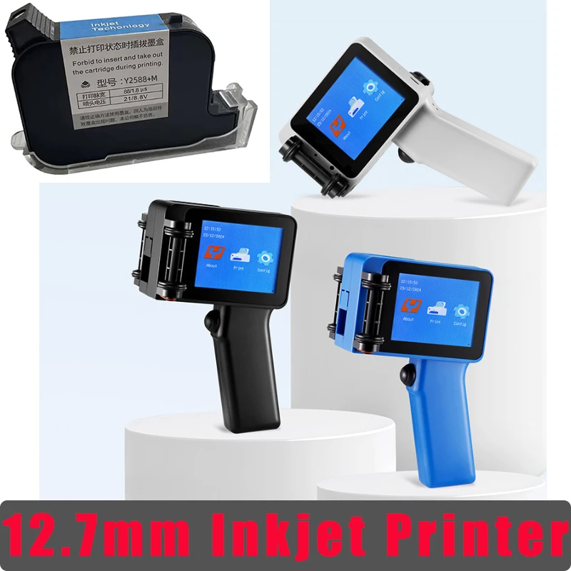 up to 600DPI Inkjet Printer 12.7mm with Ink Cartridge QR Code Printers Plastic Inkjet Printer Expiry Date Marking date coding