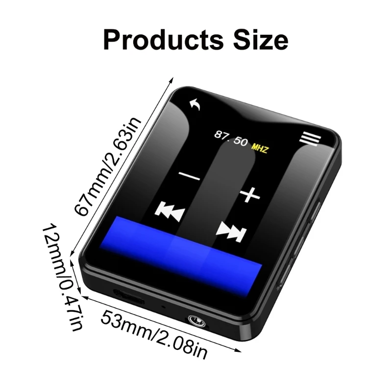 เครื่องเล่น MP3 พร้อม เครื่องเล่นเพลงแบบเต็มหน้าจอขนาด 2.4 นิ้วพร้อมวิทยุ FM รองรับ Ebook การบันทึก