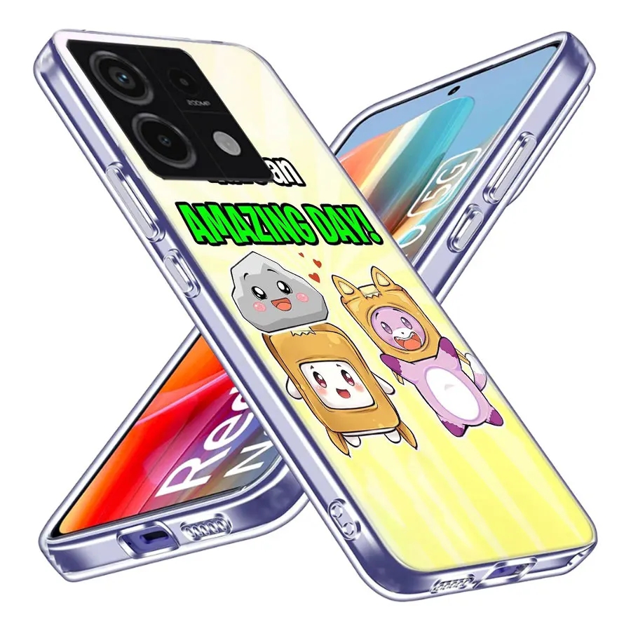 Lankybox Cute Clear Phone Case For Redmi Note 11 11S 11T 11E 10 Pro 10S 5G 9 9S 9T 8 8T 7 7A 6 6A S2 Coque Capa Hard PC Cell