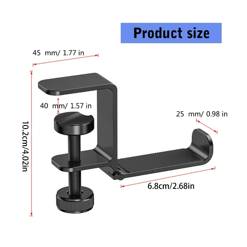 Metal Headphone Stand Headset Hanger Holder Aluminum Hook Foldable for Organizing and Displaying Headsets