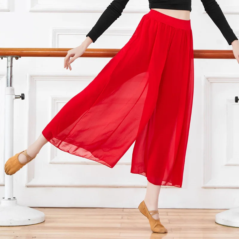 

Dance Practice Pants Women's Classical Dance Pants Dancing Adult Loose Wide Leg Pants Yoga Yarn Square Dance