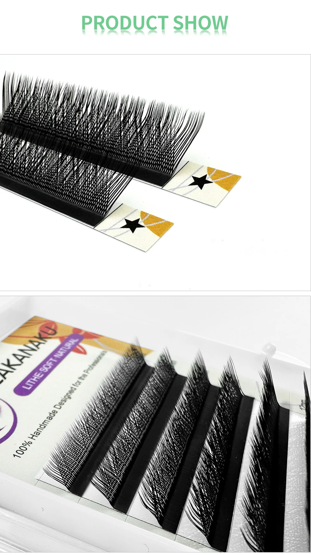 LAKANAKU YY L Shape Volume Lashes Y Eyelashes Extensions Cilia and Brazilian Volume Cashmere Mink Eyelash Extensions Cilios YY