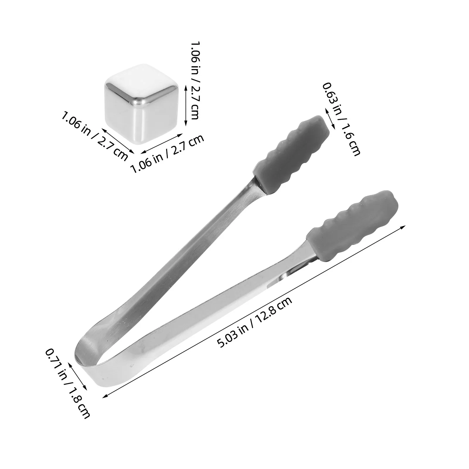 1Set Stainless Steel Whiskey Chilling Stones Metal Ice Cubes for Drinks Beverage Wine Ice Tongs Freezer Storage Box Reusable - view 4