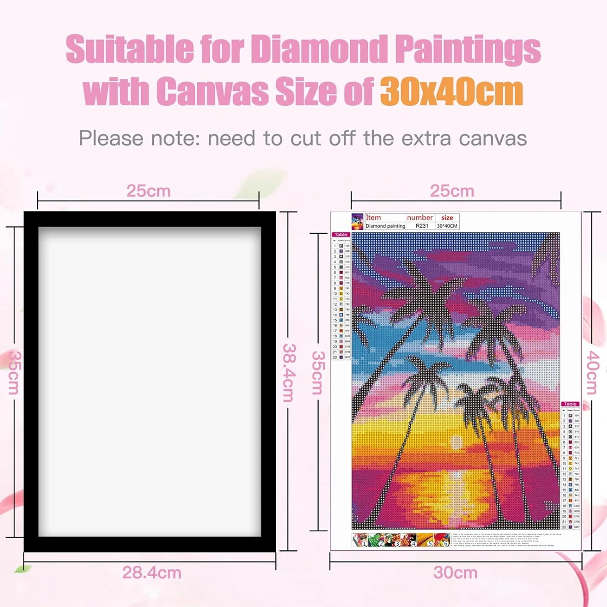 8-Piece Black A4 Magnetic Photo Frames, Diamond Art Picture Frames, Vertical Orientation, Suitable for Posters and Photo Paper.