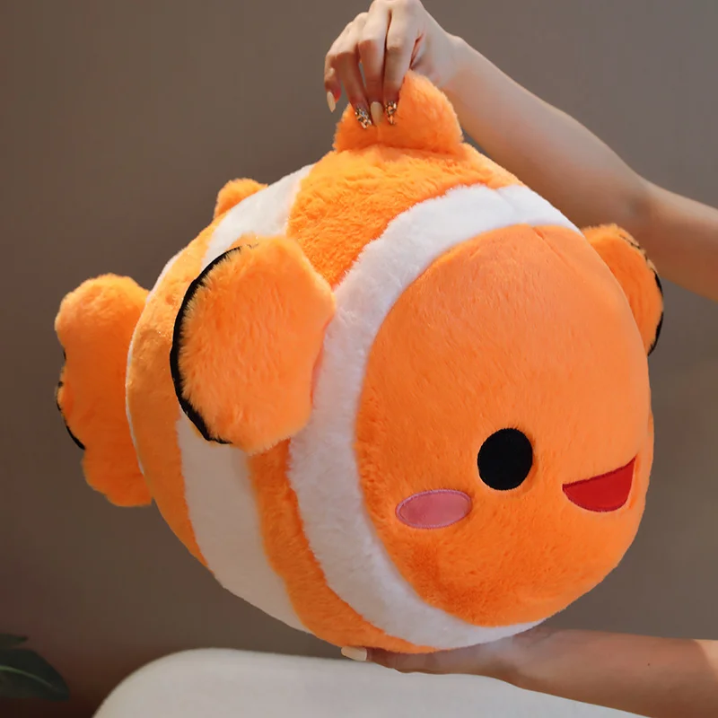 50/60cm Cartoon Clownfish Plush Toys Cute Plushies Throw Pillow Stuffed Soft Marine Life Fish Dolls for Kids Gifts Home Decor