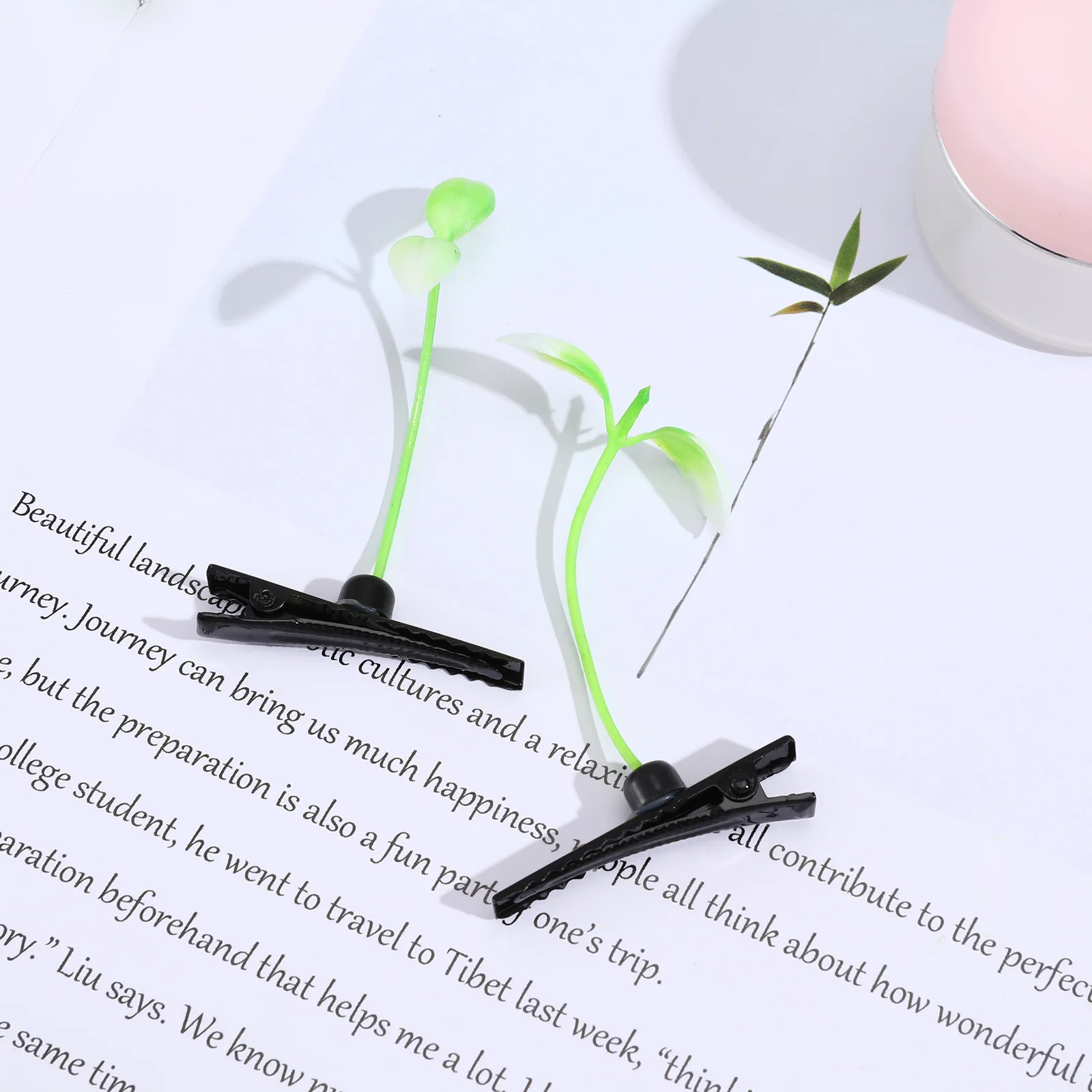 

10Pcs Sweet Sprout Hairpins for Women Delicate Grass Clip Headwear Stylish Party Wear Hair Clip