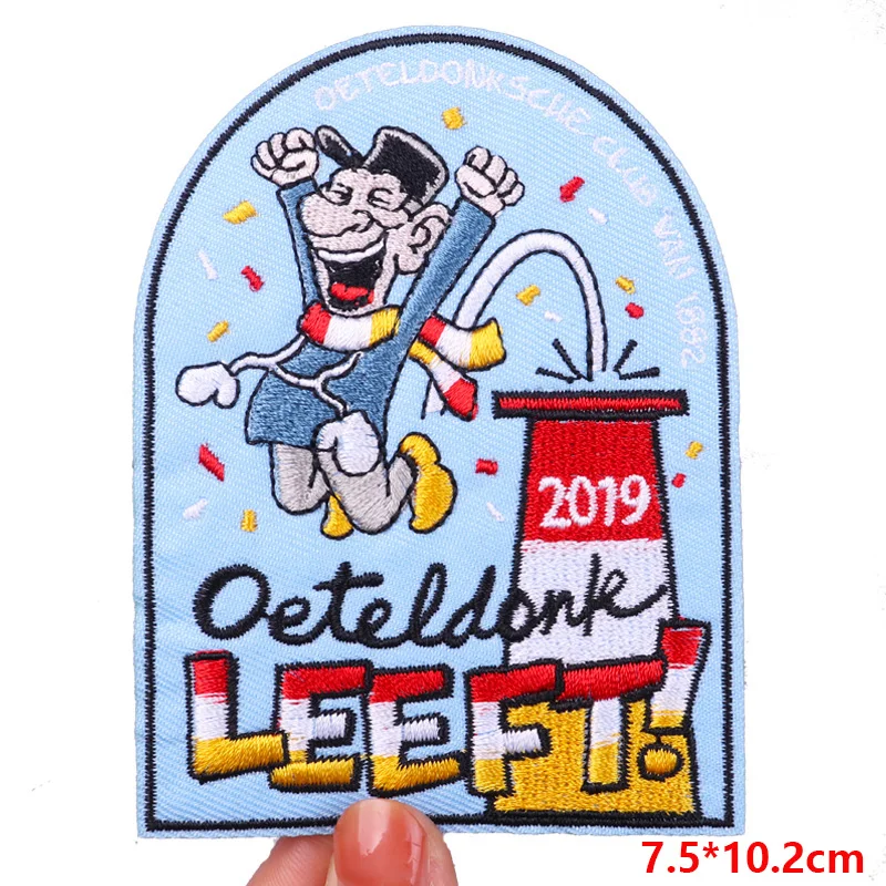 Hot Nederland Carnaval Patch Uniform Jeans Hoeden Geborduurd DIY Nederland Oeteldonk Emblem Patch Ijzer Op Patches Voor Kleding