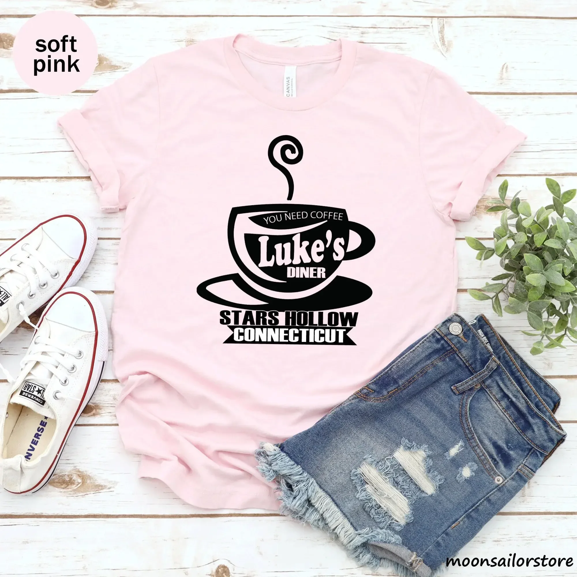 Luke'S Diner T Shirt Rory I'D Rather Be Watching Lukes Coffee Shop Tv Show