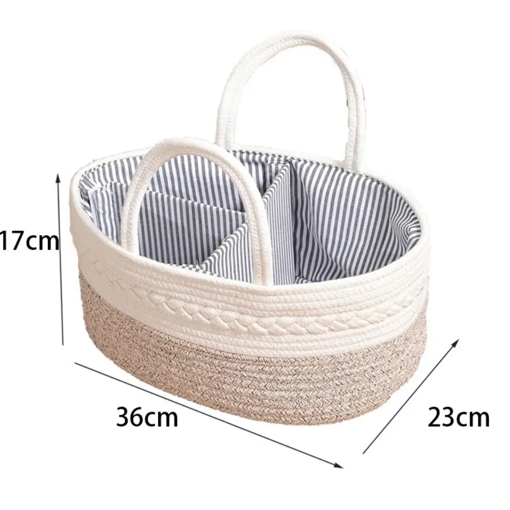 Multifunctional Baby Diaper Storage Basket Cotton Mommy Bag Rope Diaper Bag Nappy Bag Nursery Storage Bin Tote Bag Outdoor