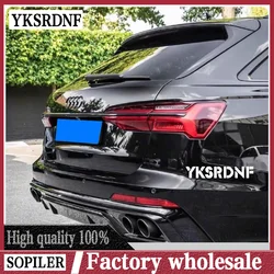ABT Style PP Rear Bumper Diffuser For Audi A6 S6 C8 avant Sedan Wagon 2019-2021 With Metal Exhaust Tips Carbon Fiber Look
