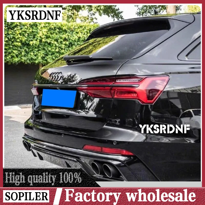 ABT Style PP Rear Bumper Diffuser For Audi A6 S6 C8 avant Sedan Wagon 2019-2021 With Metal Exhaust Tips Carbon Fiber Look