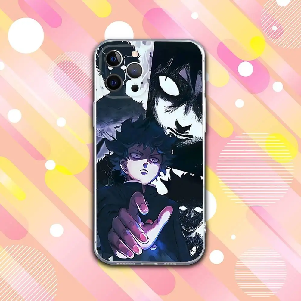 حافظة هاتف M-Mob Anime Psycho 100 لهواتف iPhone 17,16,15,14,13,12,11 Pro,Max,Plus,X,XS,XR,SE4,E غطاء ناعم شفاف صغير