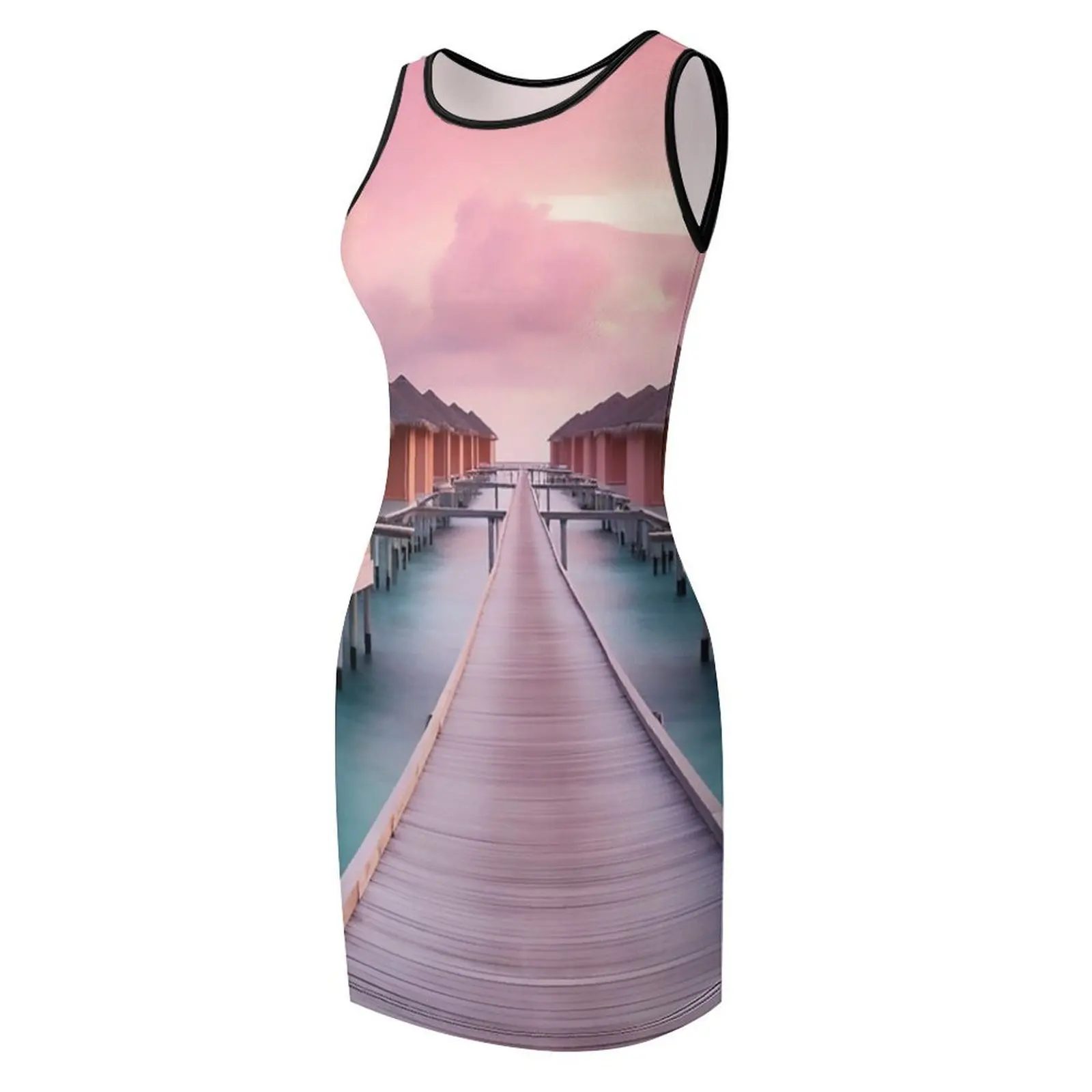 فستان سهرة جميل على شكل مالديف للسفر بدون أكمام فستان سهرة فساتين حفلات نسائية فساتين رقص #4